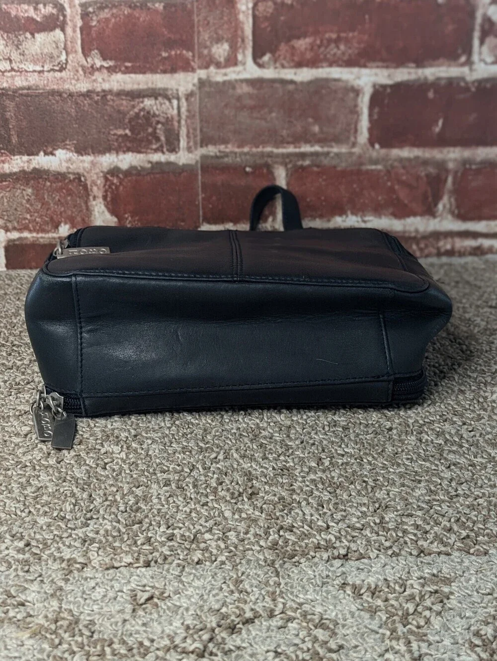 Hobo Vintage Black Leather Portfolio Satchel Crossbody Purse Bag